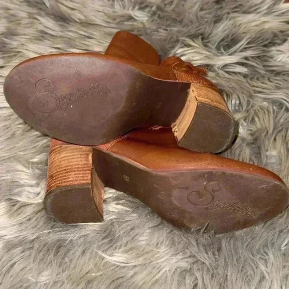 Anthropologie Seychelles Brown Side Zip Ankle Heel Bootie Size 8.5 - Picture 14 of 14